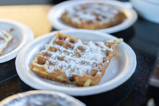 Waffles prepared for distribution in street