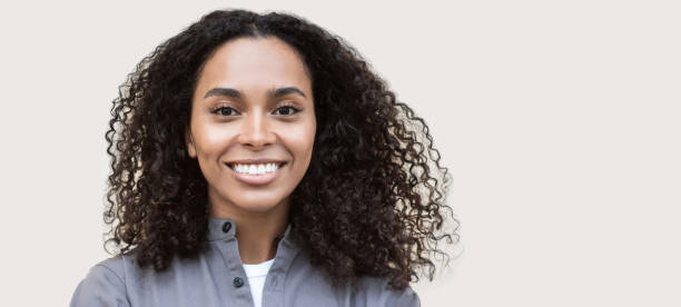 istock Young woman close-up isolated studio portrait 1350825348