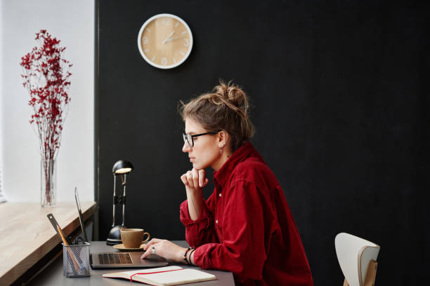 istock Businesswoman working on laptop at office 1350829271