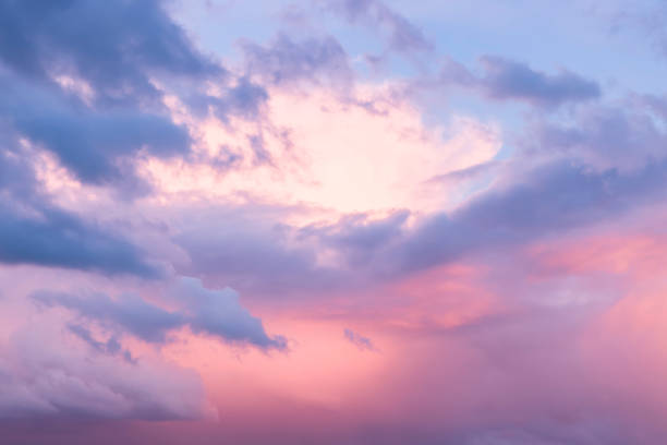 istock Red sky at sunset with moody storm clouds, UK 1350830068