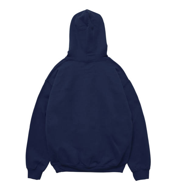 istock Blank hoodie sweatshirt color navy back view on white background 1350830273