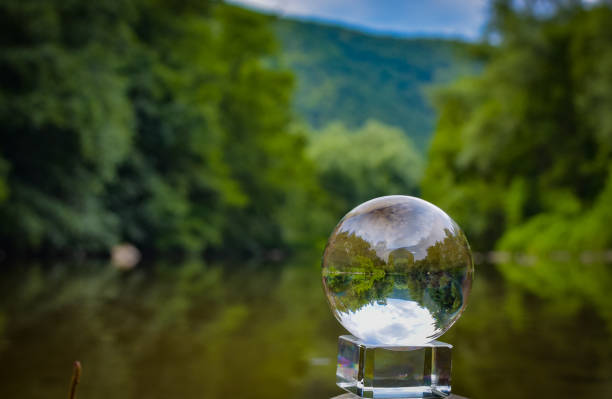 istock Landscape shot through a crystal ball 1350832650