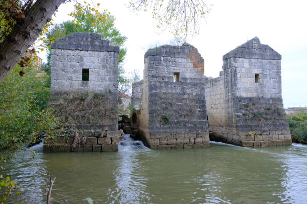 istock Ruins of an old stone mill in the river 1350833580