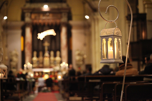 Christmas decoration - lantern in the church