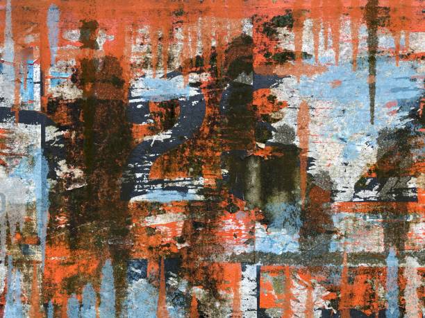 istock Abstract grungy wall background with colour textures 1350836846