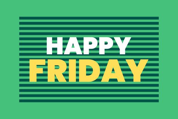 istock Happy Friday flat typography text poster,  and t-shirt design 1350838133
