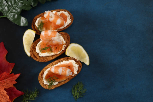 istock Salmon Prawn Cheese Canapes 1350838240
