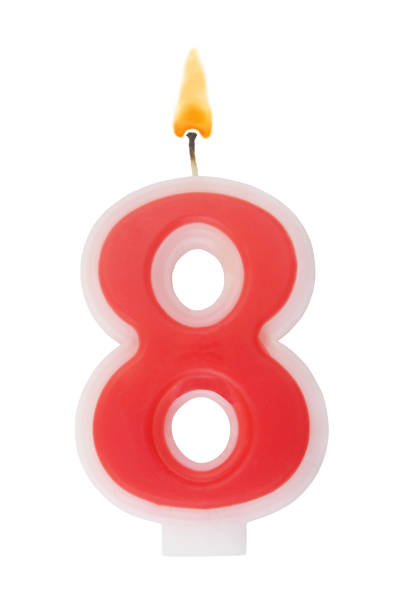 istock Red birthday candle isolated on white, number 1350844626