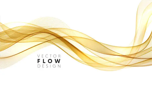Vector illustration of Vector abstract colorful flowing wave lines isolated on white background. Design element for wedding invitation, greeting card