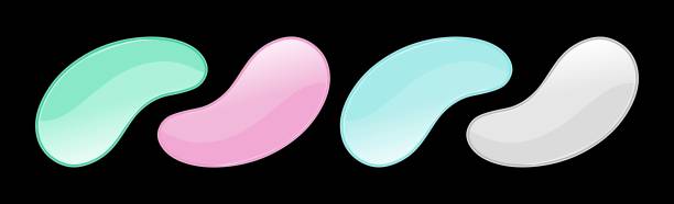 istock Patches for the face of different colors. Hydrogel anti-aging patches. A set of vector illustrations. 1350849873