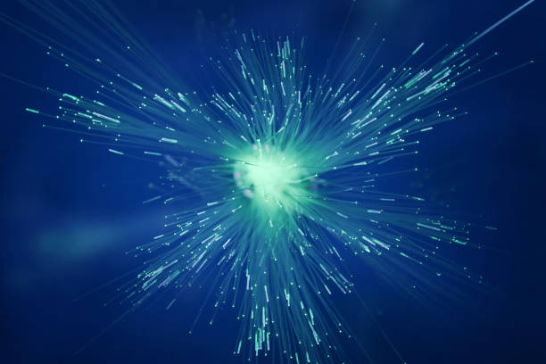 istock Lamp with optical fibers, colorful abstract background. 1350852176