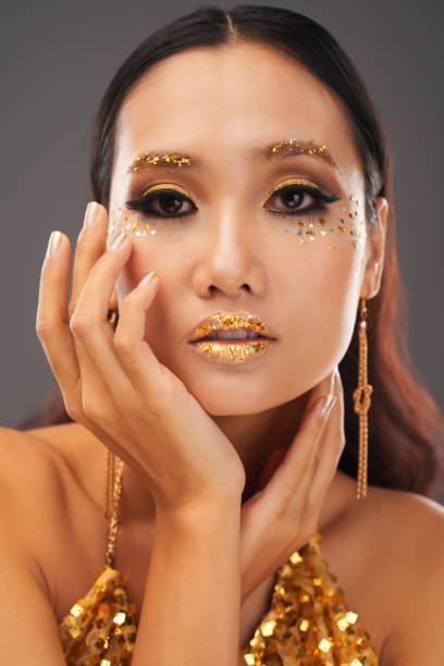 istock Young Woman with Beautiful Makeup 1350853184