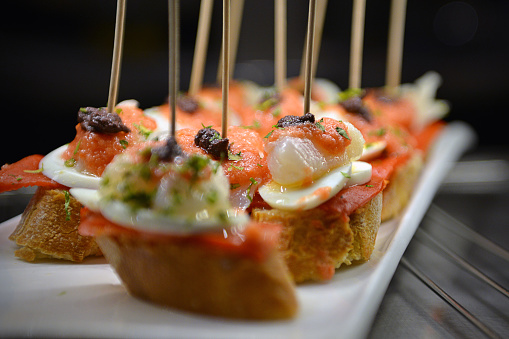 Close shot of Barcelona's pinchos food