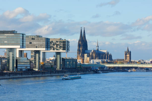 istock Cologne skyline with Rheinauhafen and Cathedral 1350855315