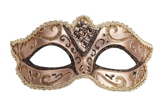 istock The original bronze festive carnival mask on white background 135085609