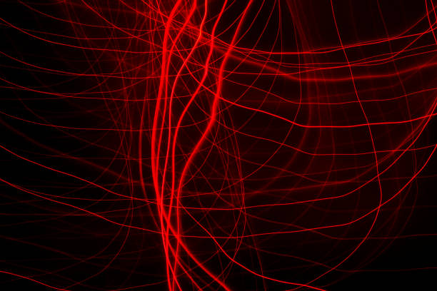 Abstract background of moving lights (red) for templates, advertising, offices, brochures, decoration.