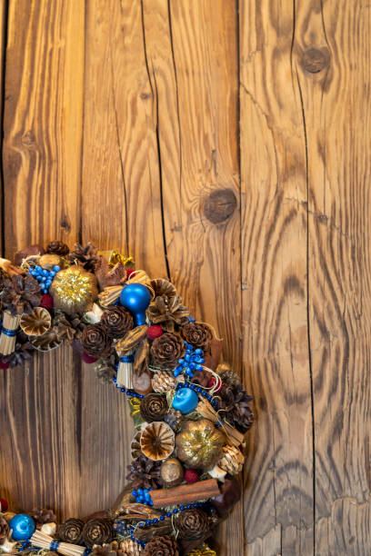 istock Traditional Czech Christmas background on wooden plank 1350856864