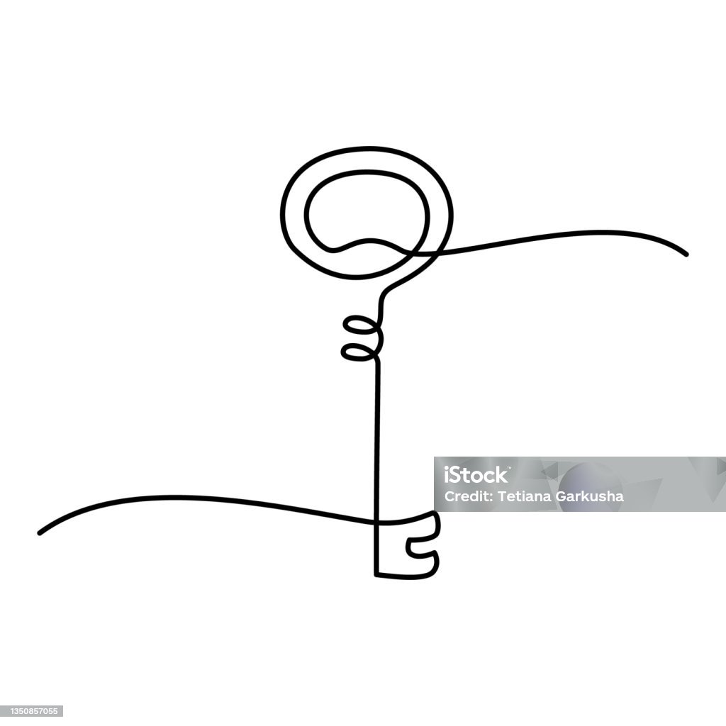 Old Key Line Shape Old Style Key Stock Illustration - Download Image Now - Key, Computer ...