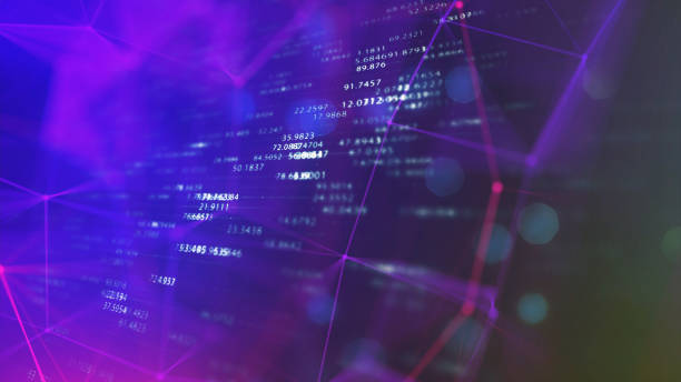 istock Geometric abstract background with connected line and dots. 1350858915