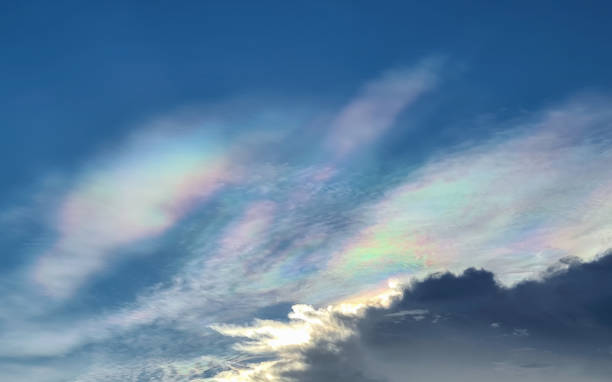 istock Natural phenomenon of rainbow cloud or iridescent cloud 1350861673