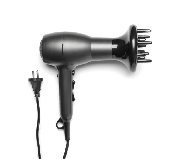 istock Modern hair dryer on white background, top view 1350862437