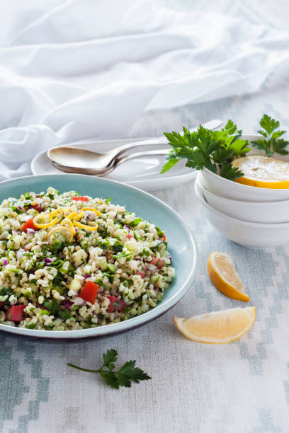 istock Tabbouleh salad. Traditional middle eastern or arab vegetarian dish 1350867142