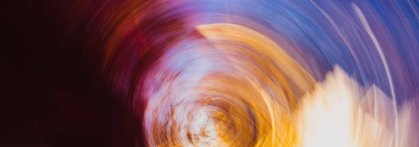 istock Horizontal abstract colorful background with circular lines. 1350867664