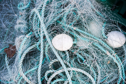 Texture of a fishing net for catching fish.