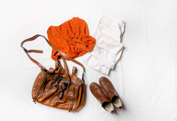 istock top view of flat lay clothes and accessories 1350869173