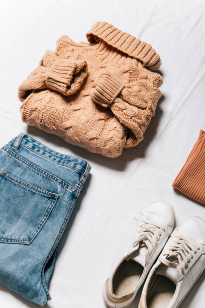 istock top view of flat lay clothes and accessories 1350869176