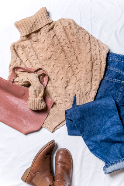 istock top view of flat lay clothes and accessories 1350869178