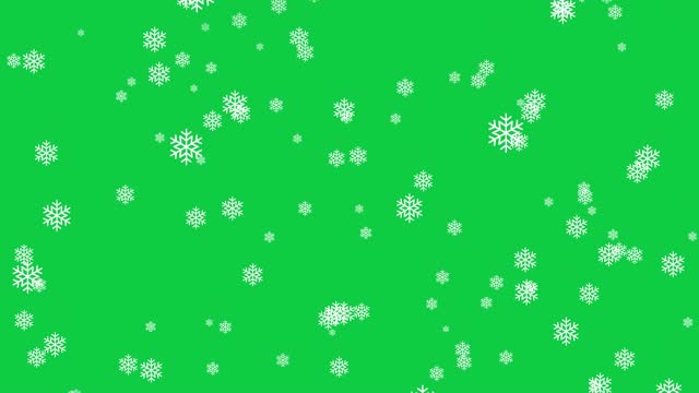 4k Christmas Snowflake Particle Background Stock Video - Winter snow Background with Green Screen for Chroma Keying
