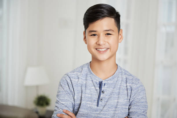 istock Portrait of Positive Teenge Boy 1350870497