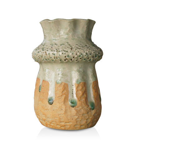 istock Di cut  antique beautiful brown ceramic vase on white background, vintage,object, copy space 1350871954