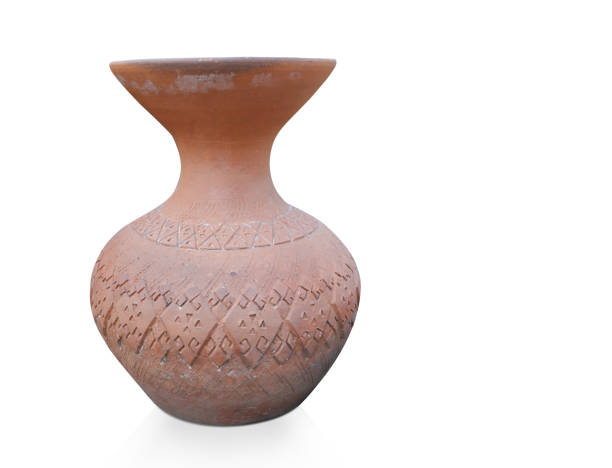 istock Di cut antique brown vase on white background, copy space 1350871962