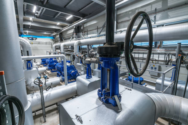 istock Industrial pipelines and valves 1350874202