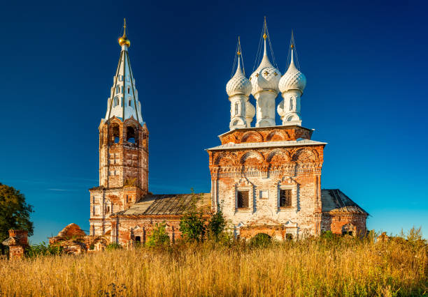 View of The Church of The Holy Virgin Dunilovo - September 2020, Russia: View of The Church of The Holy Virgin. ivanovo oblast photos stock pictures, royalty-free photos & images