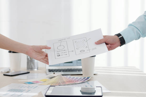 istock Passing Sketch of Mobile App Sketch 1350882215