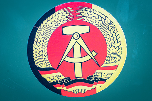 old emblem of the German Democratic Republic, the communist symbol of eastern Germany