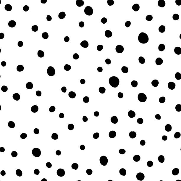 Irregular polka dot seamless repeat pattern. Random placed, vector spots all over surface print on white background. all over pattern stock illustrations