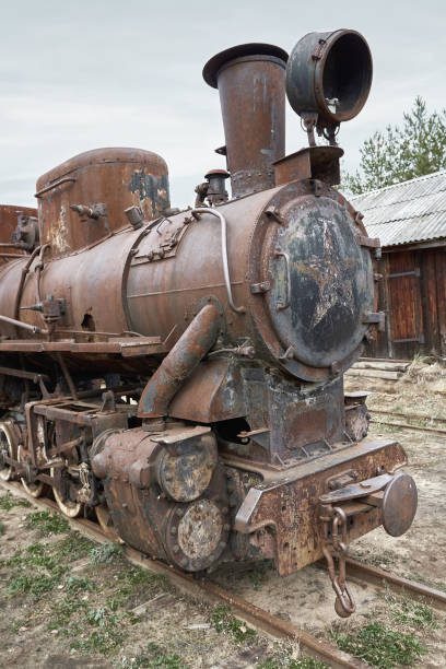 istock Old steam locomotive on the railway 1350893191