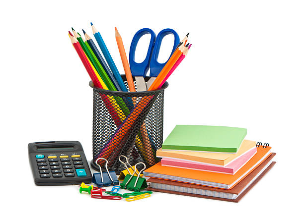 istock Stationery appliances on white. 135089670