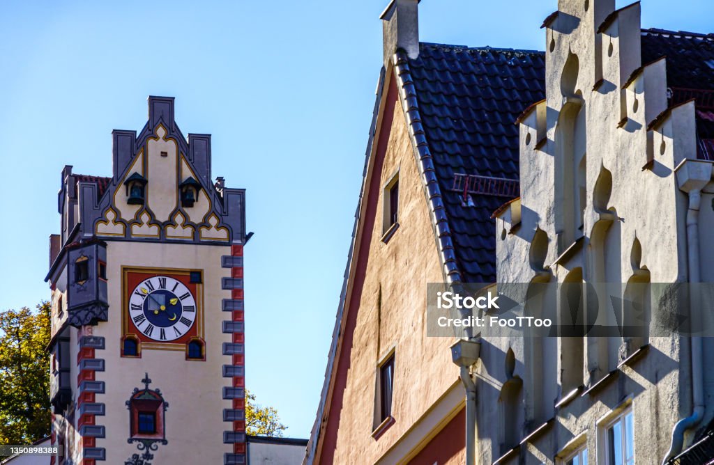 old town of Fuessen in Germany Neuschwanstein Castle Stock Photo
