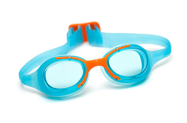istock blue glasses for swim on white background 135090327
