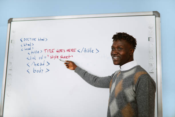 istock Teacher writing on the whiteboard in the classroom 1350903753