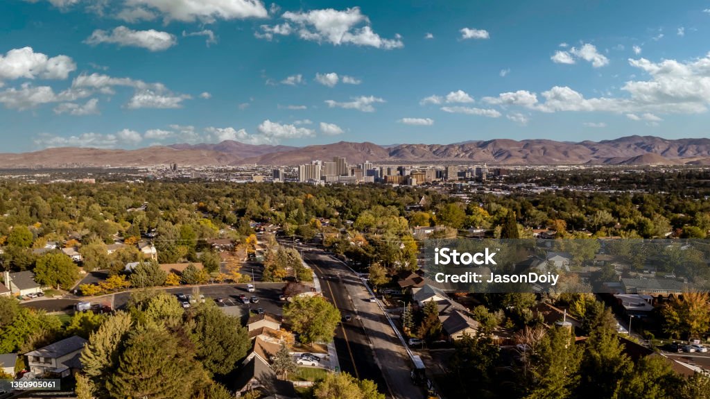 Aerial Photos of Reno Nevada Skyline High quality stock aerial photos of the Reno, Nevada skyline. Nevada Stock Photo