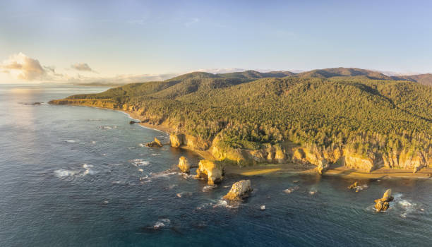 istock Bright dawn view in Sakhalin Cape Gianton. 1350905640