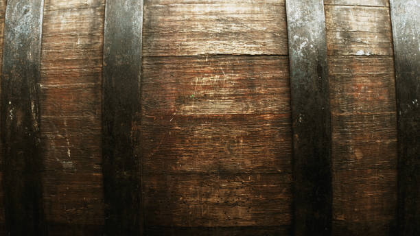 Beer barrel texture Old wine barrel close-up bourbon whiskey stock pictures, royalty-free photos & images