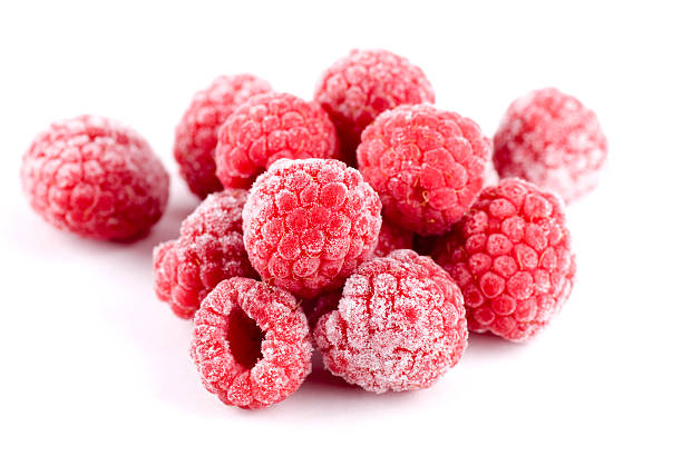 istock Small pile of frozen raspberries 135091142