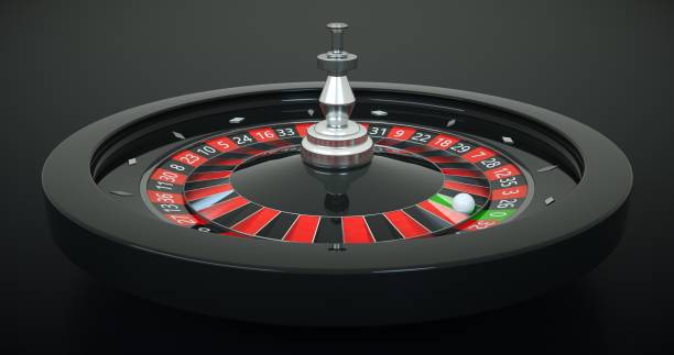 istock Modern Black, Red And Silver Roulette Wheel - 3D Illustration 1350911465